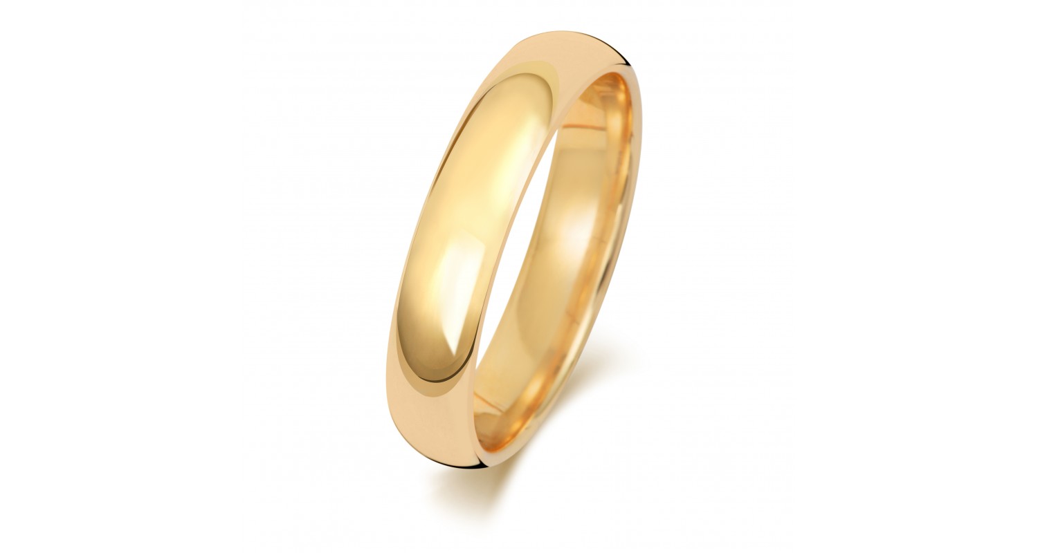 9ct Yellow Gold Court 4mm Heavyweight Band